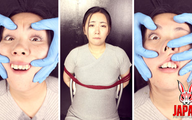Japan Fetish Fusion: Honoka sakamoto sıkışmış: dil kıskaçları, gerilmiş yüz ve çıkış yok