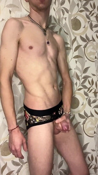 Handjob in Girls' Panties and Dirty Talk