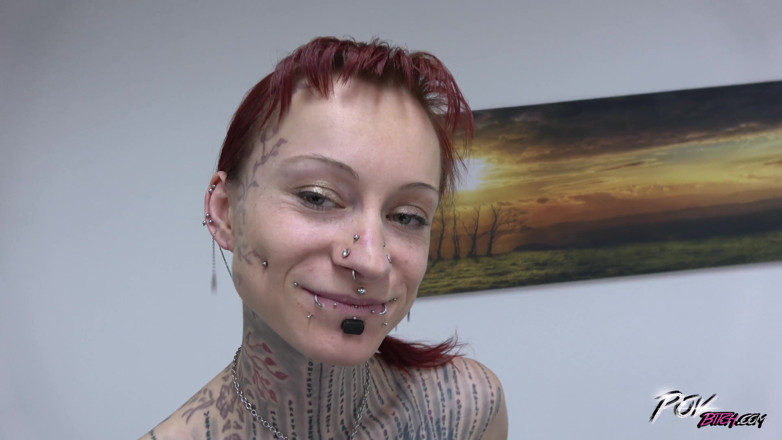 POV Bitch: Tattooed redhead with piercings all over her body gets pounded...