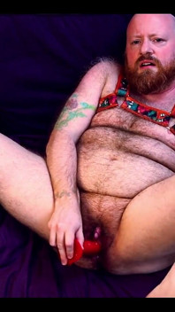 Just Had to Put on My New Colourful Harness and Have a Wank in My Big Purple Fuck Chair