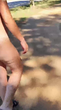 Pussy Flash - My Exhibitionist Wife Walks Naked in the Street Where Many People Pass - Caught!!!
