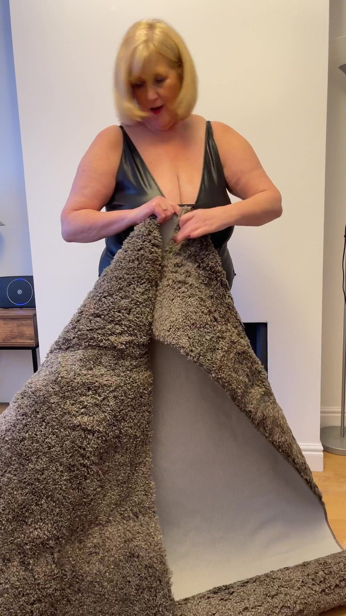 catherinecan69: Rolling Around on My Brand New Rug