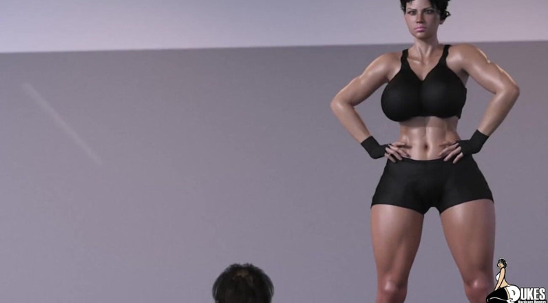 Dukes Hardcore Honeys: Cara de entrenador personal tetona follada por su cliente débil