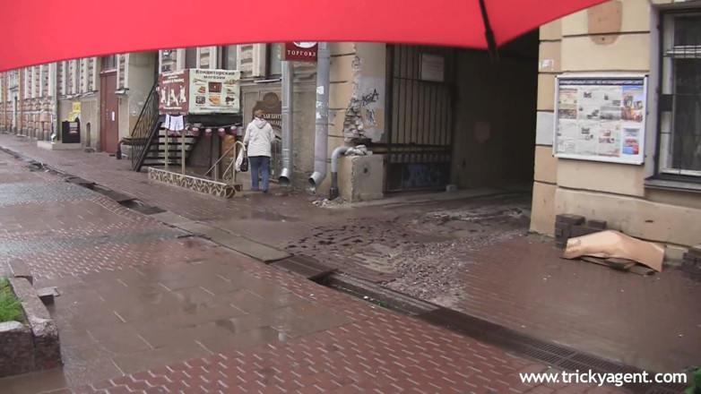 Tricky Agent: A girl rescued from the rain gets seduced!