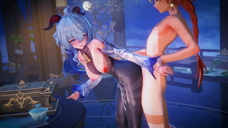 NSFWOtaku: Genshin Impact - Ganyu Intimate Night Time Sex com Aether - 3D Hentai...