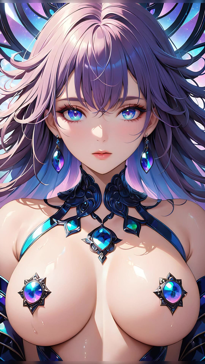 LustRender: Роздуми мрії: красива молода жінка з райдужними очима