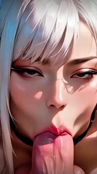 (4k) Ai Animated Hot Big Ass White Hair Asian - POV Blowjob & Fucking
