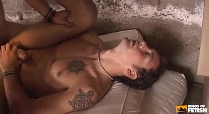 Gay Diaries: Tattooed guy gets his ass boned in bareback style by...