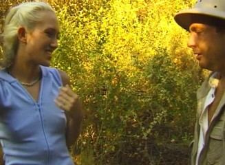 Public Lust: Blonde chick gets slammed outdoors in her both holes