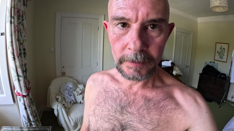 Rockardglans: Big Uncut Cock Naked Hotel Room Wanking, Close up Creamy...