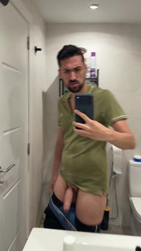 Hot Stepdaddy Jerking off in Bathroom