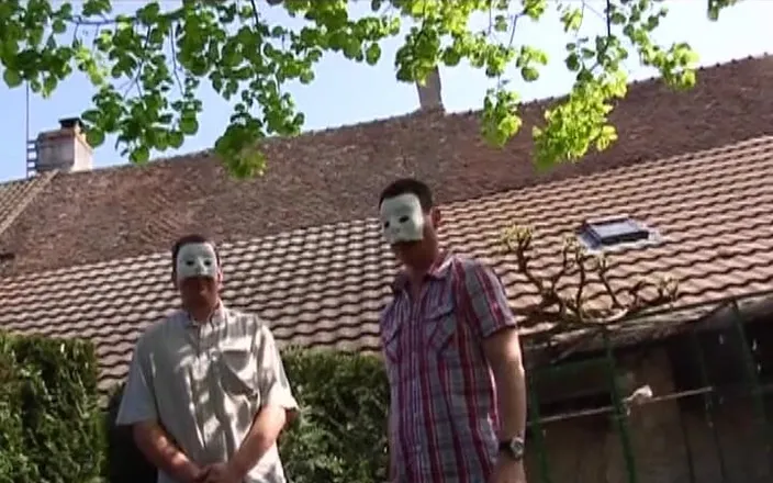 Planete Francaise: Nasty French Blonde Gets Dped and Facialized in Outdoor Gangbang