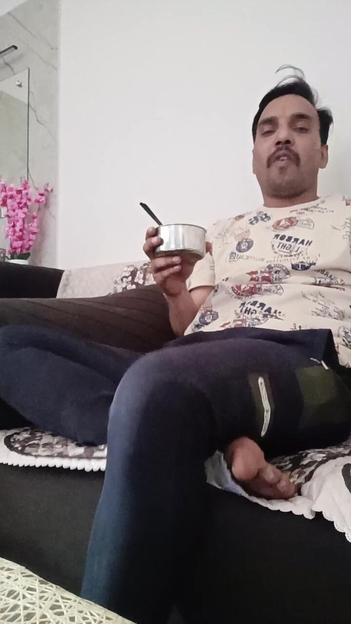 Indian Desi Man: Masturbating on My Couch Watching TV