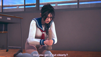 Waifu club 3D: Gözlüklü üniversiteli kız öğretmenin yarağını sıvazlıyor