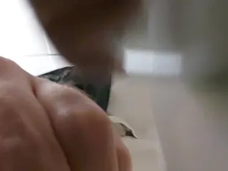 Pissing and Stroking at a Urinal