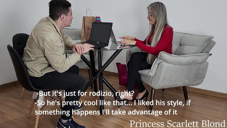 Queen Lytta ballbusting and cum lick: Принцеса Скарлетт блондинка - сексуальна офісна працівниця домінує, а другова невдаха, еп. 1 - поклоніння ногам - знахідка - рогоносець - взуття