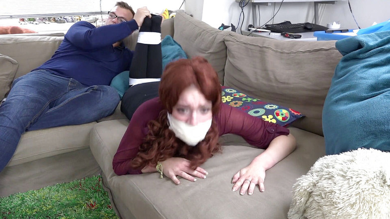 Restricting Ropes: Luna grey - Würgt geiles küken, gefesselt, geknebelt und kitzeln