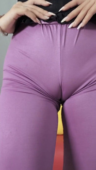 Holy Ass! Jiggly Bubble Butt Latina in Tight Purple Leggings!