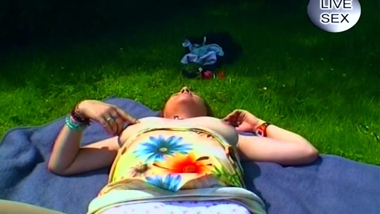 ORGASMX: Redhead Babe Sucks Throbbing Cock Outdoors and Fingers Dripping Pussy
