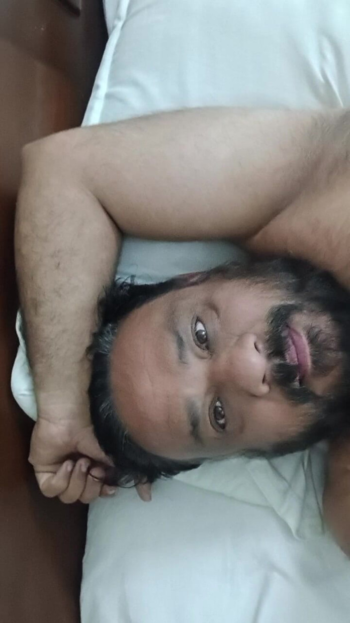 Austin Rose: Indian Daddy Lying on the Bed Teasing and Posing for...