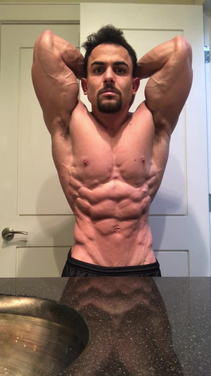 Benji Bastian: Jacked Bodybuilder Benji Bastian Flexing His Huge, Shredded, Muscles