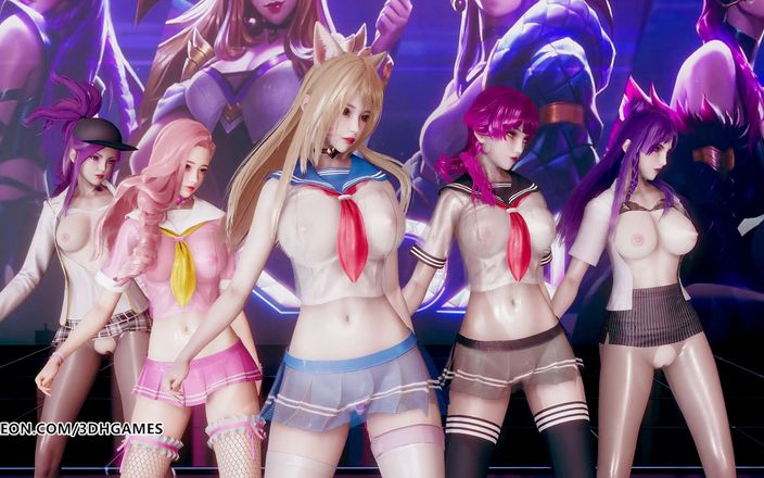 3D-Hentai Games: Привет, Венера - извививается, стриптиз, Ахри Акали Кайса, Evelynn Seraphine