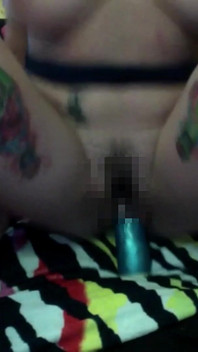 Tattooed Girl Fucks Alien Dildo