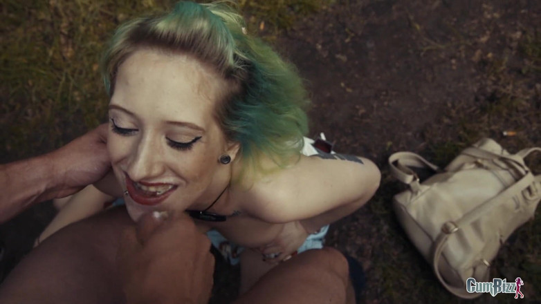Cumbizz: Naughty college girl walks in the notorious woods full of...