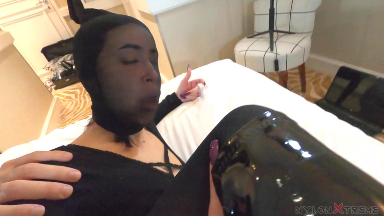 Nylon Xtreme: Pov nylon encasement juliette sweatslut