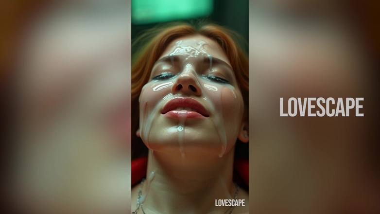 Lovescape: Червоний костюм красуні зігнутий і відтраханий