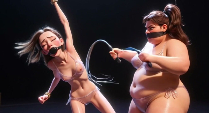 YOUR BEST FANTASY: SSBBW Domina Ragazza Magra Con La Frusta - Umiliazione Intensa