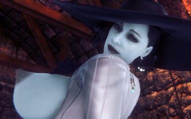 Wraith ward: Lady Dimitrescu reverzní cowgirl: rezidentní parodie na Evil Village