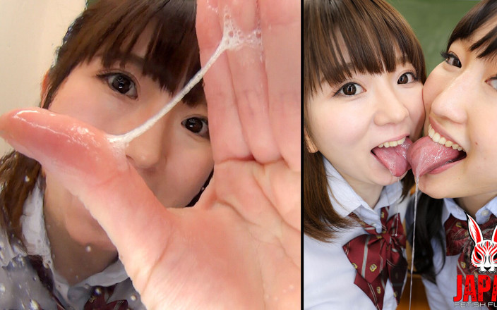 Japan Fetish Fusion: Две японские девушки, Mio Shinozaki и Химари Огава, плюют на тебя и отсасывают их плохой изо рта в твое лицо