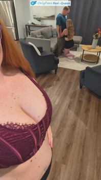 Cuckquean Selfie - Redhead Cuckold Wife Films Husband Fuck Blonde in Doggy