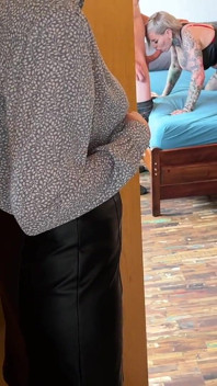 Wife Catches Us and Masturbates with Us!