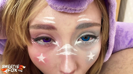 Sweetie Fox: Cewek unicorn mengisap dan kontol seks hardcore - cosplay