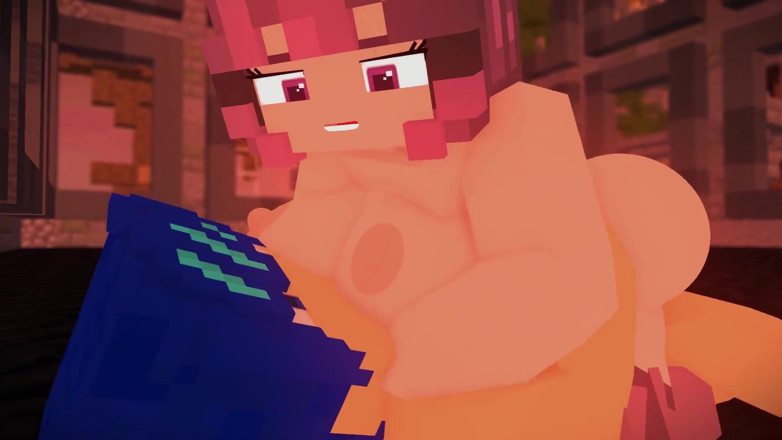 VideoGamesR34: 마인 크래프트 포르노 종말 세계 - 이 행운의 친구와 빠른 섹스를 하는 소녀