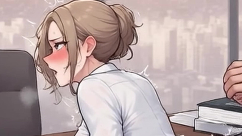 Aiwaifuloops: Waifu sekretärin pOV – rote dessous &amp; haarvielfalt, büro-nahaufnahme ficken
