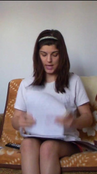 Sexy Teen Making Her Homework in Tight Short Pants