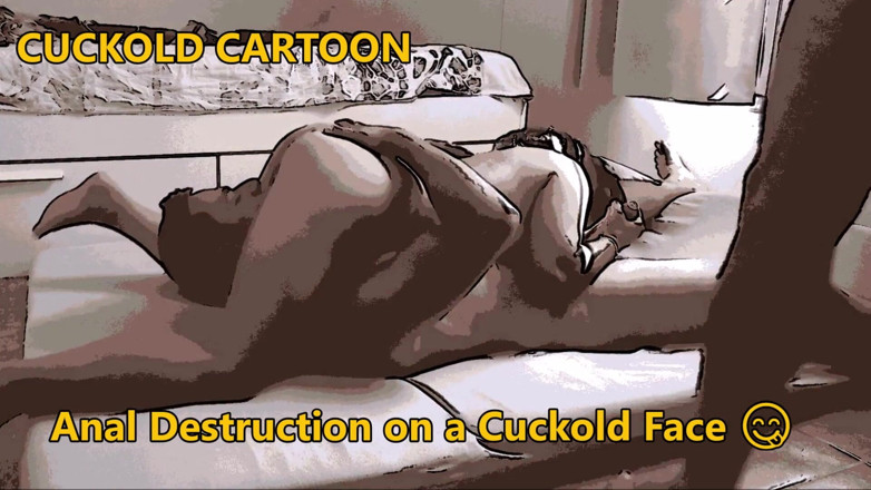 Cuckoby: Dessin animé, destruction anale sur le visage du cocu