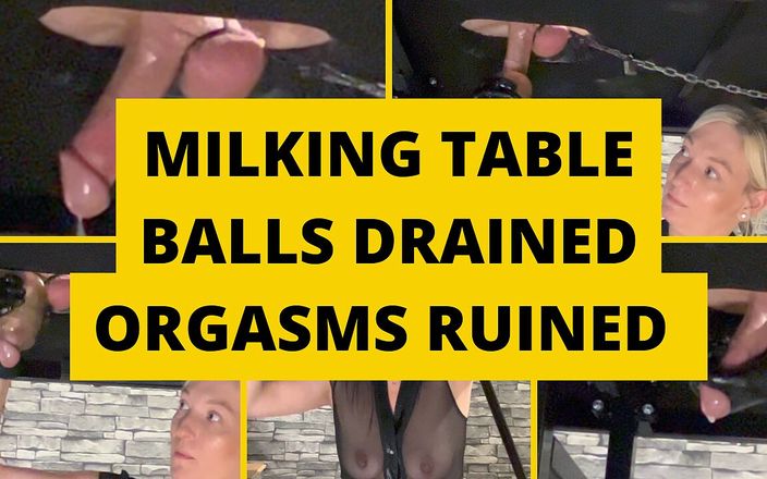 Mistress BJQueen: Sesiune de orgasme distruse la masa de muls