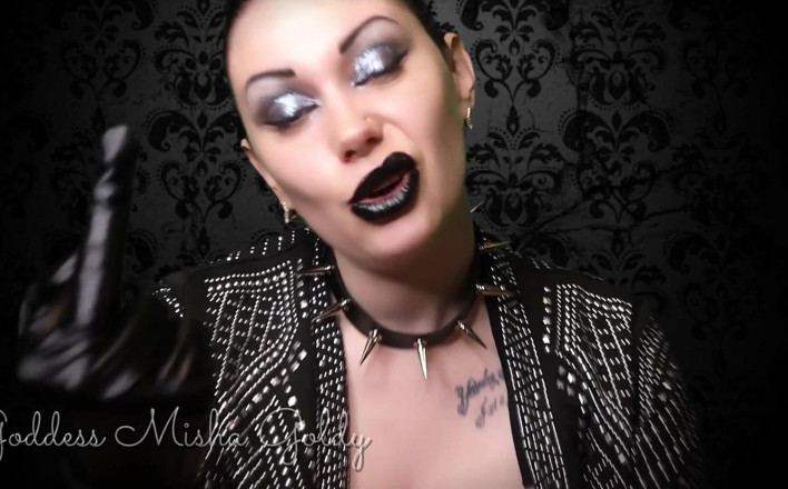 Goddess Misha Goldy: SPH WICHsanleitung, anbetung und wichsen über meinen mittelfinger!