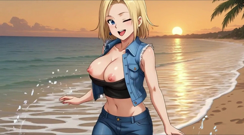 My night collection: Android 18 taquine son corps parfait dans des poses érotiques torrides extrêmement...