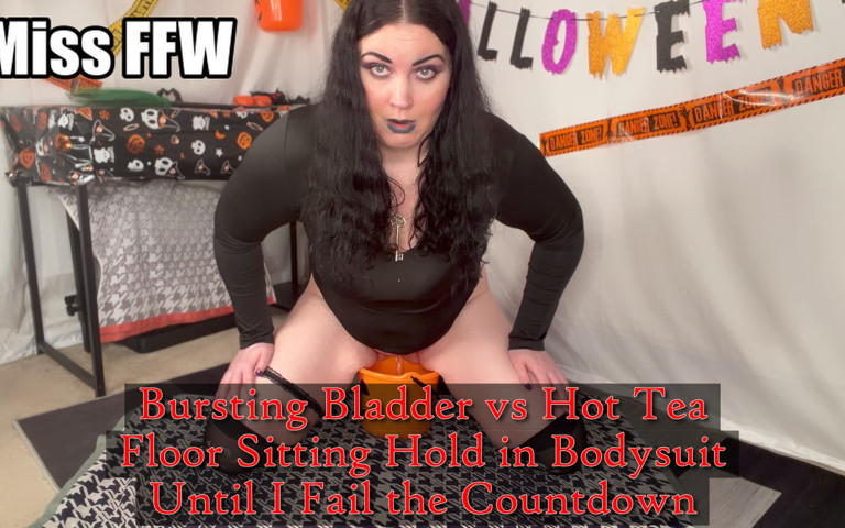 Bursting Bladder Vs Hot Tea Floor Sitting Hold in Bodysuit Until I Fail the Countdown
