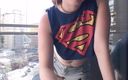 Veronika Vonk: Hot Gamer Girl Clothed Flashing in Balcony Outdoor