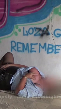 Abandoned Building Floor Whore - Julie Wanks Her Cunt on the Dirty Floor