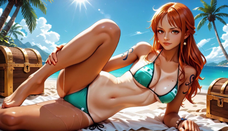 Sdanimacionescol: Nami Dikongkek Keras Oleh Luffy Dan Zoro - Bertiga Di Pantai...