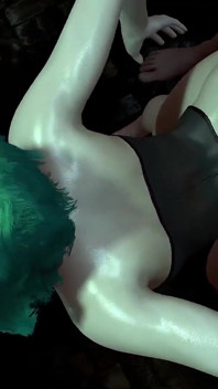 Sexy holka se zelenými vlasy je ošukaná zezadu: 3D porno