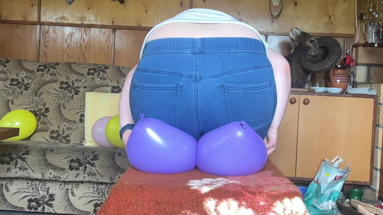 BeachBallsDuo: Bigbootylucy Rozdrceno Přes 20 ballons v Blue Jeans! 2 kamery se zpomaleným...