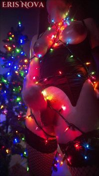 Eris Nova Jerks off Wrapped in Christmas Lights